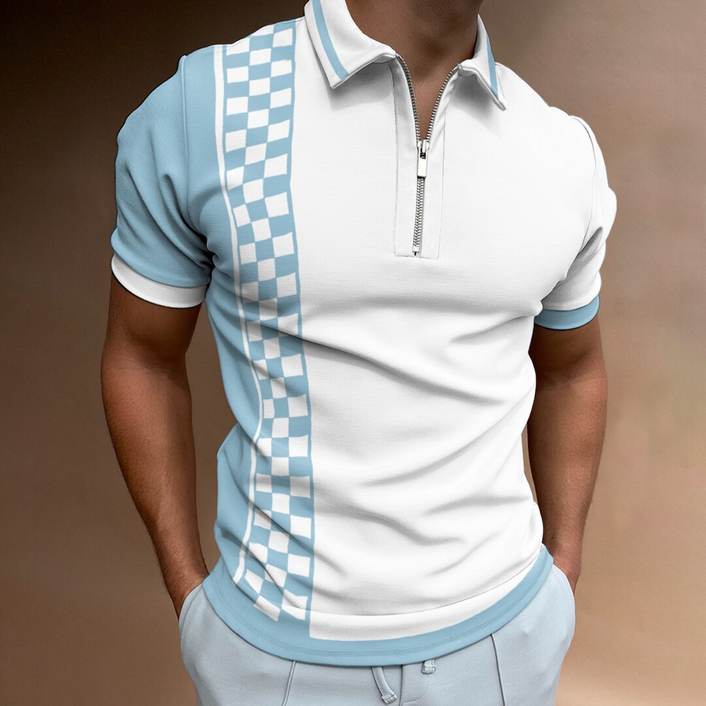 Polo Homme National Stitching Color Print