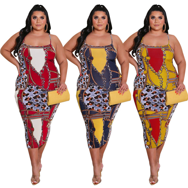 Nouvelle robe à bretelle imprimée pour femme