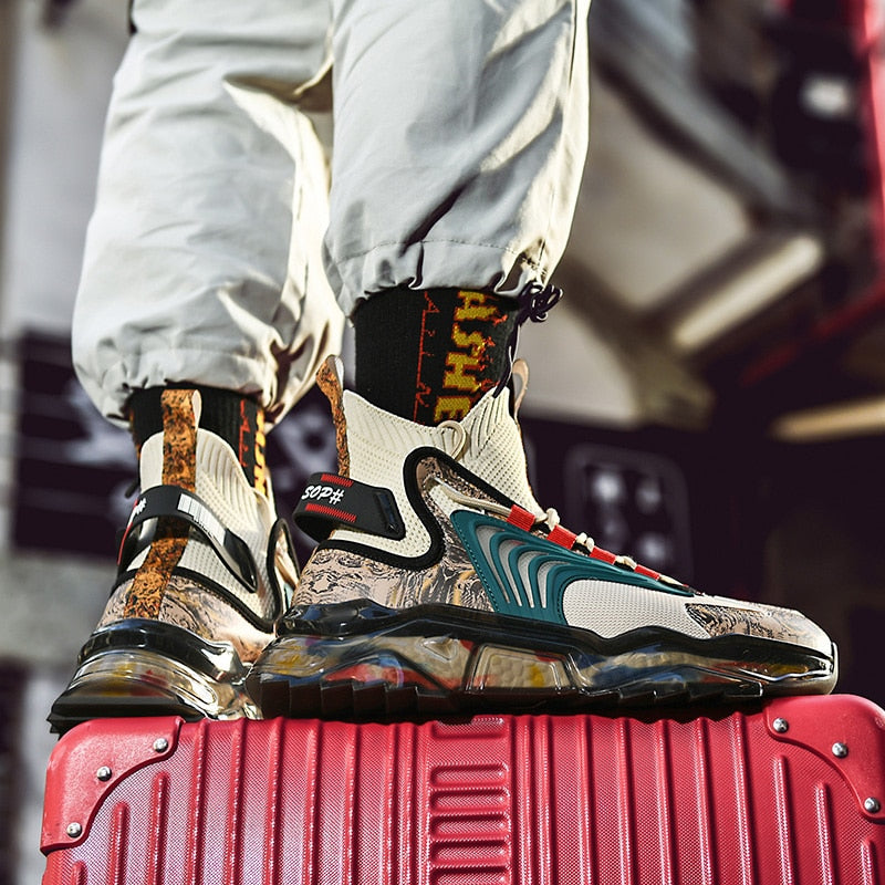 Lace-up Men's Winter Low-top Black Mesh Round Toe Casual Sneakers