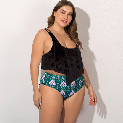 Bikini de talla grande con abertura para mujer