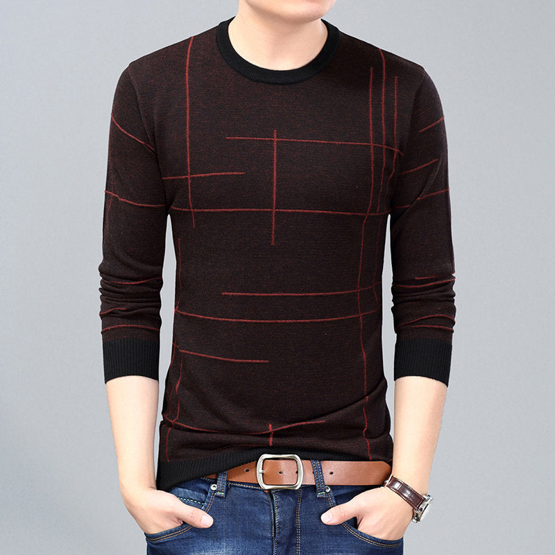 Men's youth hooded round neck long sleeve t-shirt