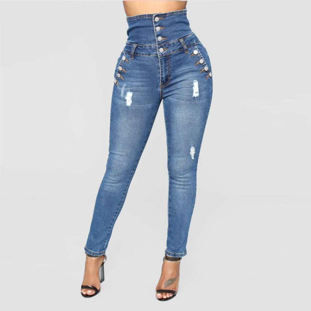 High Stretch Waist Denim Plus Size  Jeans