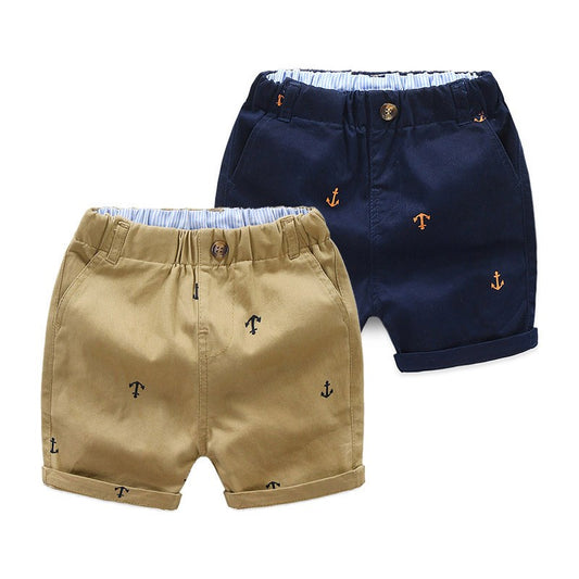 Pantalones cortos de cinco puntos para bebés, pantalones cortos casuales para niños.