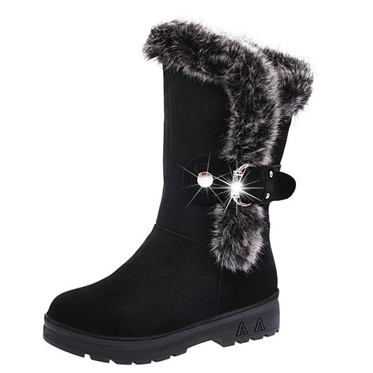 Botas de nieve de invierno cálidas casuales para mujer