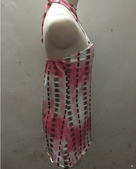 Sleeveless Digital Print T-Shirt Strap