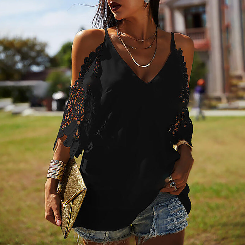 Pure Color Hanging Wide Loose Casual T-Shirt
