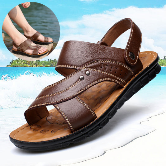 Sandalias de hombre Zapatos de playa de verano Diseño de correa trasera ajustable Zapatillas Diapositivas