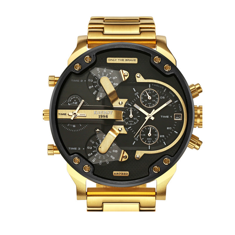 Correa de acero de cuarzo para hombre con esfera grande individual