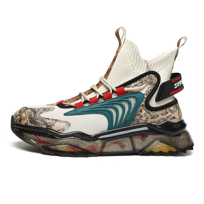 Lace-up Men's Winter Low-top Black Mesh Round Toe Casual Sneakers