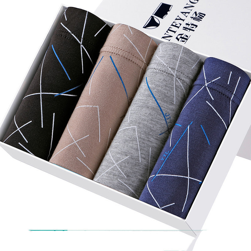 Sous-vêtement modal pour hommes en pur coton aux quatre coins respirant