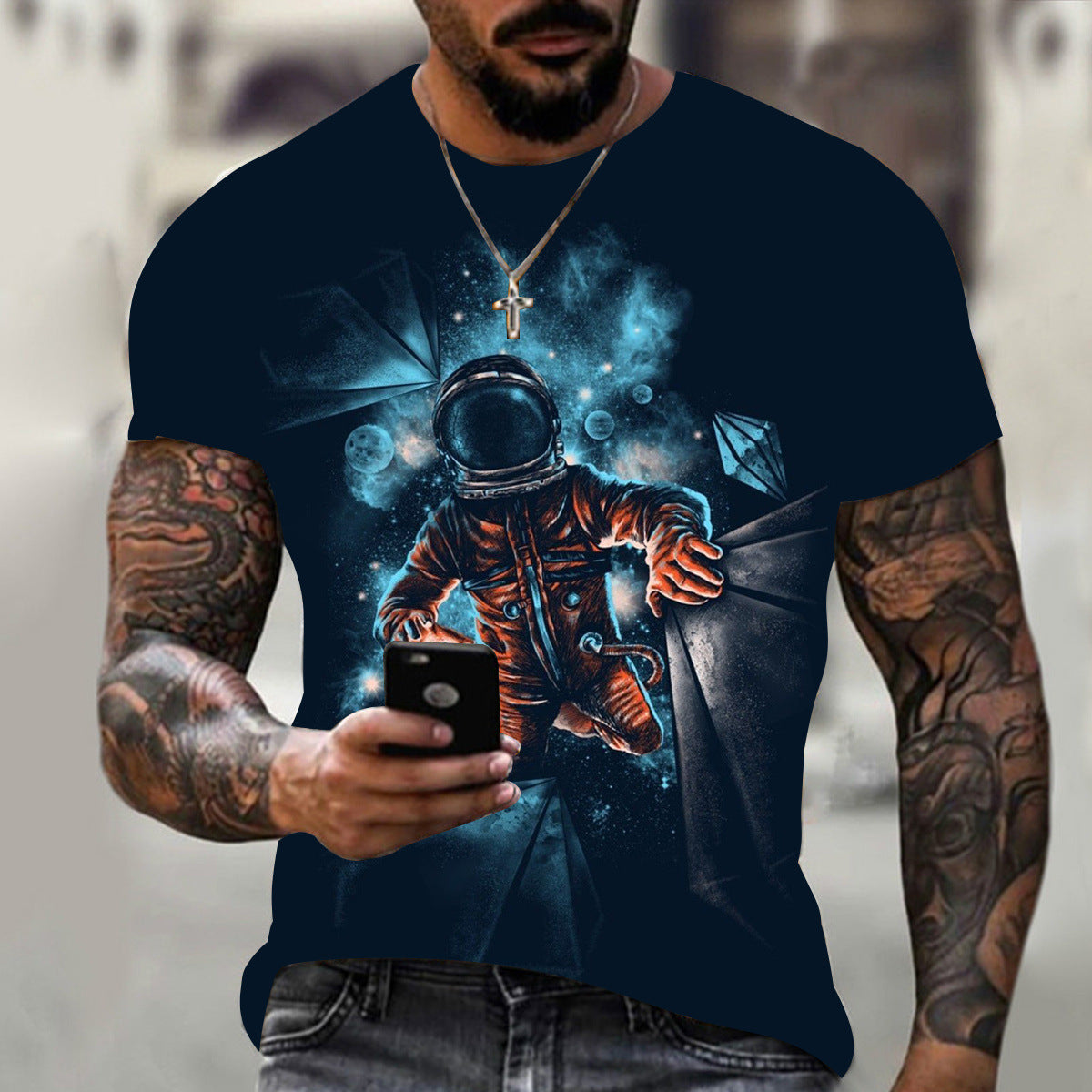 Men 3D Printed Short-sleeved Casual T-shirt