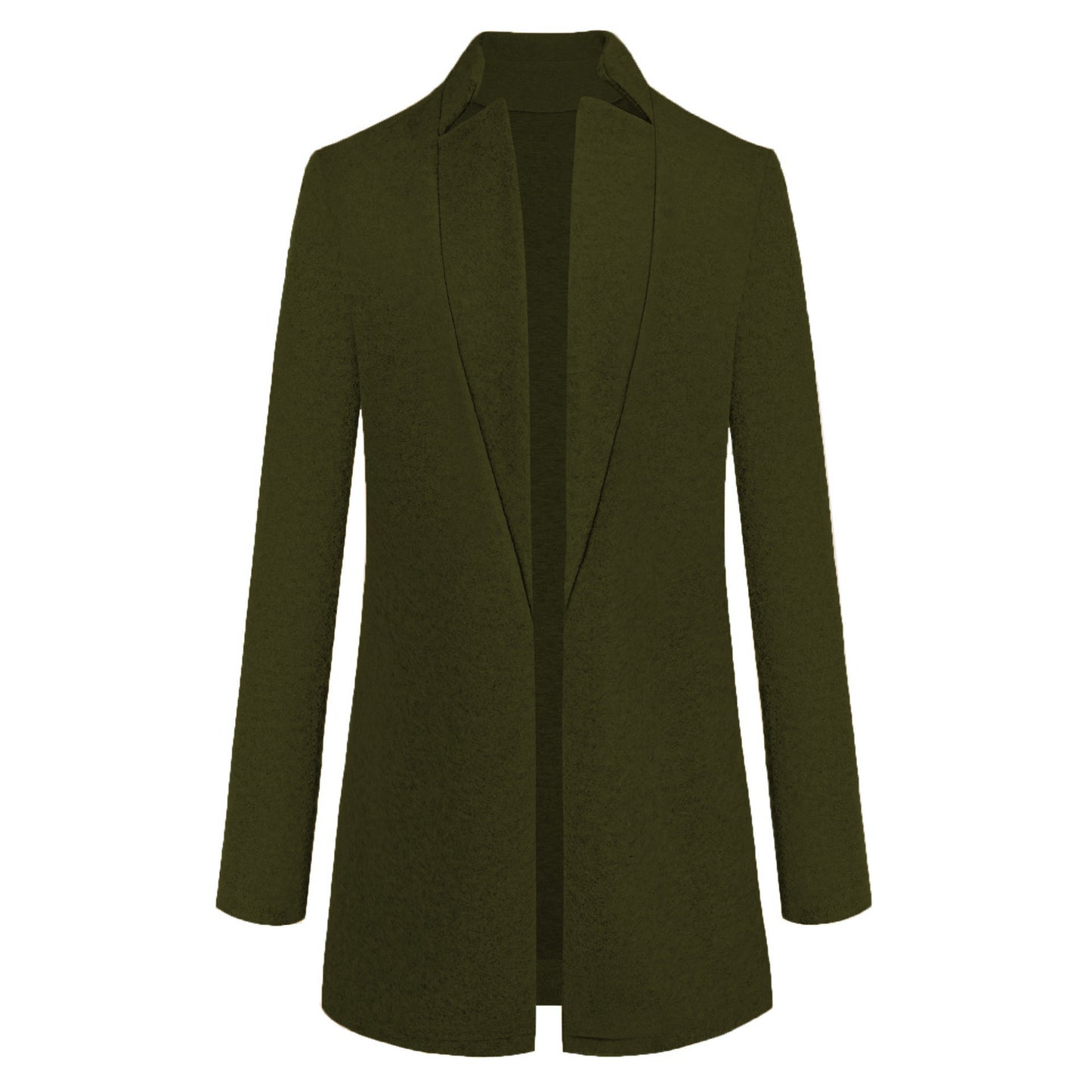 Fashion Solid Color Stand Collar Woolen Coat