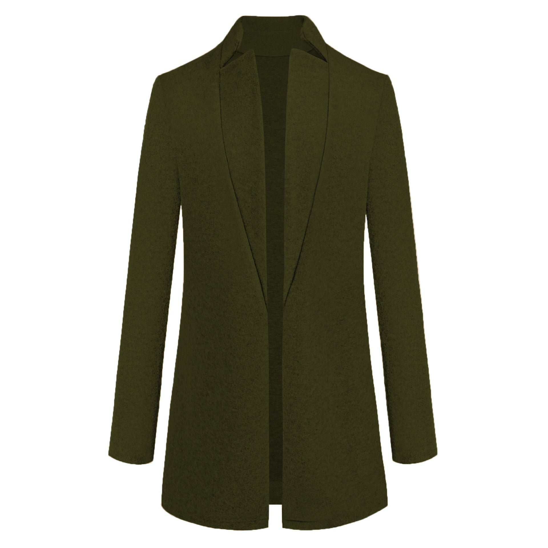 Fashion Solid Color Stand Collar Woolen Coat