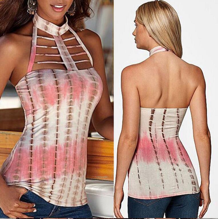 Sleeveless Digital Print T-Shirt Strap