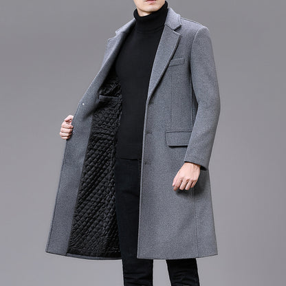 Manteau long en coton décontracté pour hommes