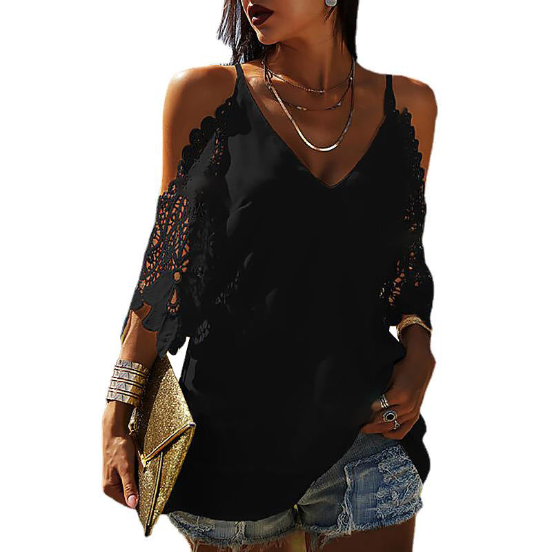 Pure Color Hanging Wide Loose Casual T-Shirt