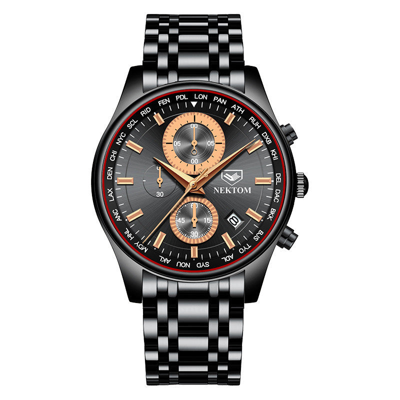 Men Fashion Multi-functional Waterproof Watch