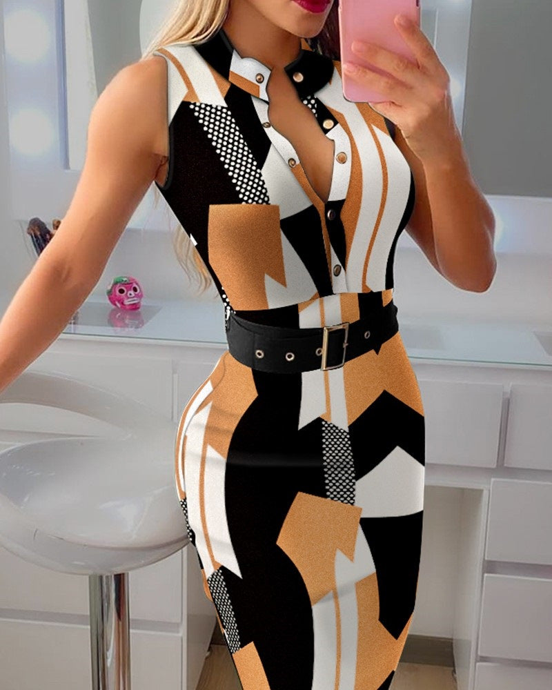 Robe boutonnée à la mode pour femme