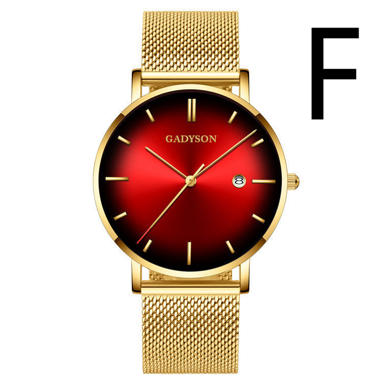 Men's Simple Color Steel Gradient Quartz Watch