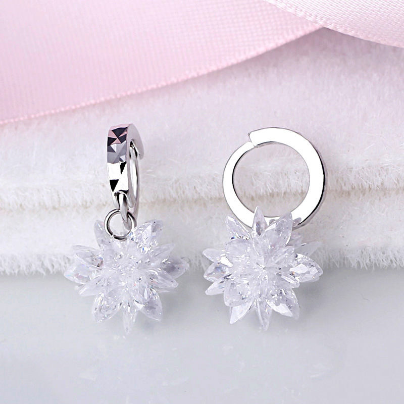 Nouvelle mode pure beauté glace boucles d'oreilles en argent 925 boucles d'oreilles hypoallergéniques qui ne se décolorent pas