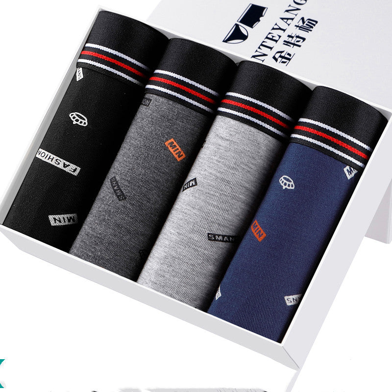 Sous-vêtement modal pour hommes en pur coton aux quatre coins respirant