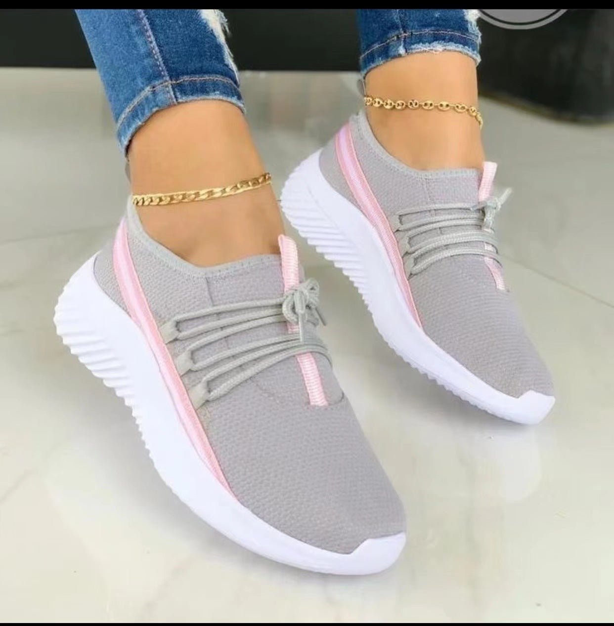 Women Sports Stripe Sneakers