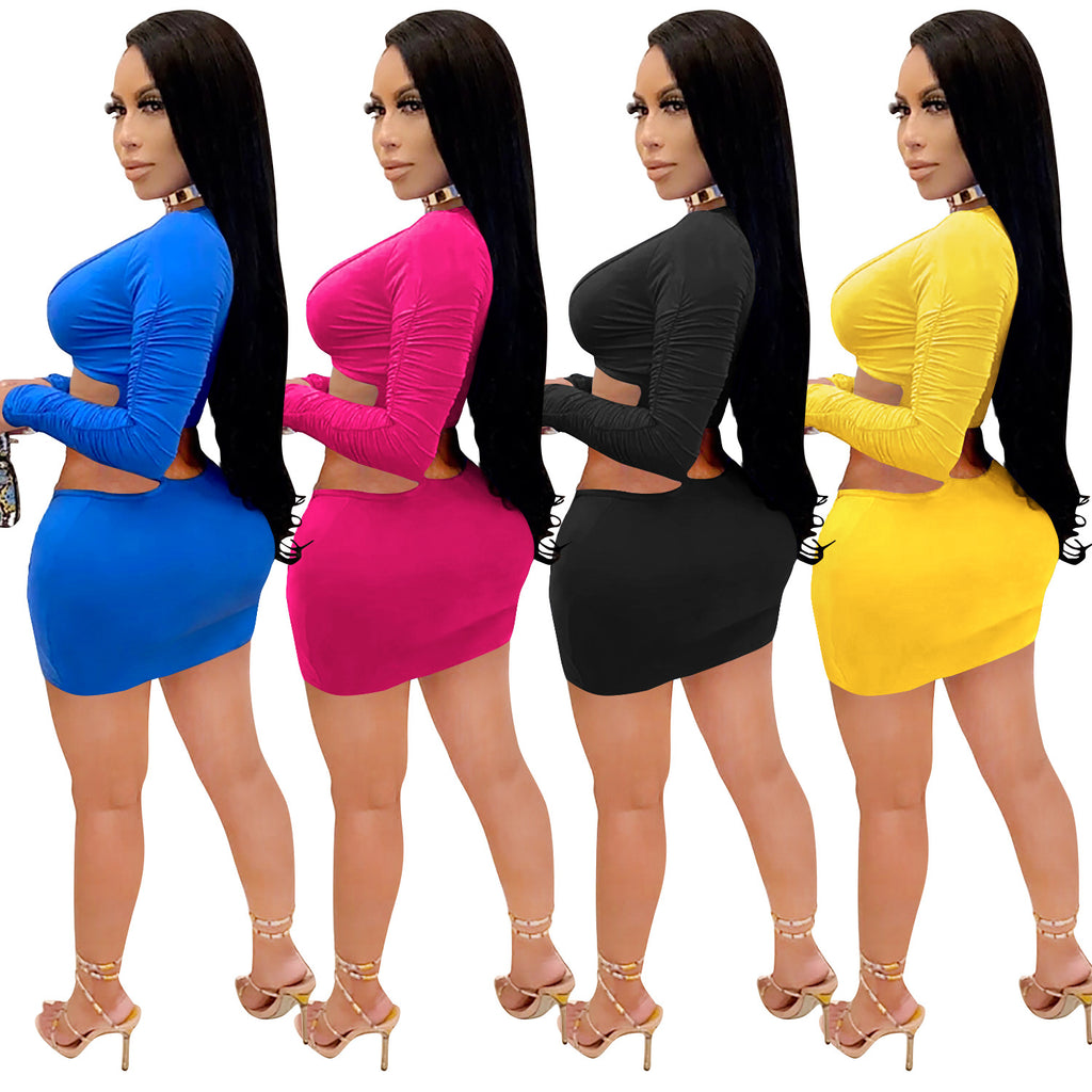 Ensemble de deux pièces de couleur unie pour femmes