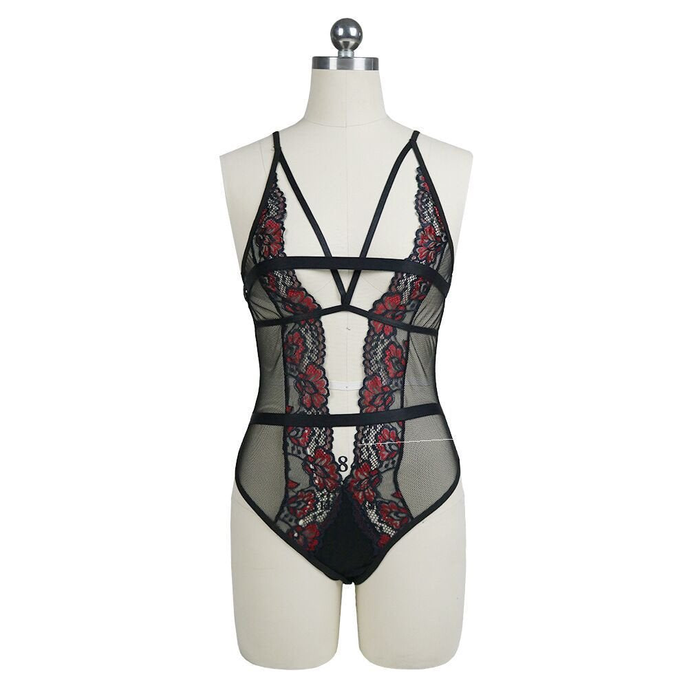 Mesh Lace Fun Jumpsuit Découpe Lingerie