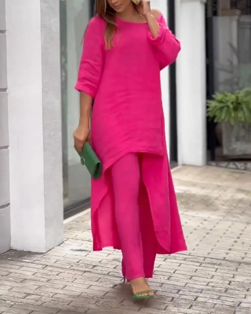 Costume deux pièces irrégulier décontracté pour femmes