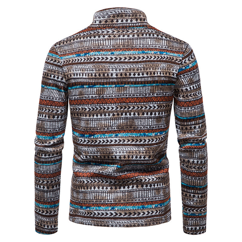 Men's Zipper Stand Collar Pullover Celebrity Style Fashion