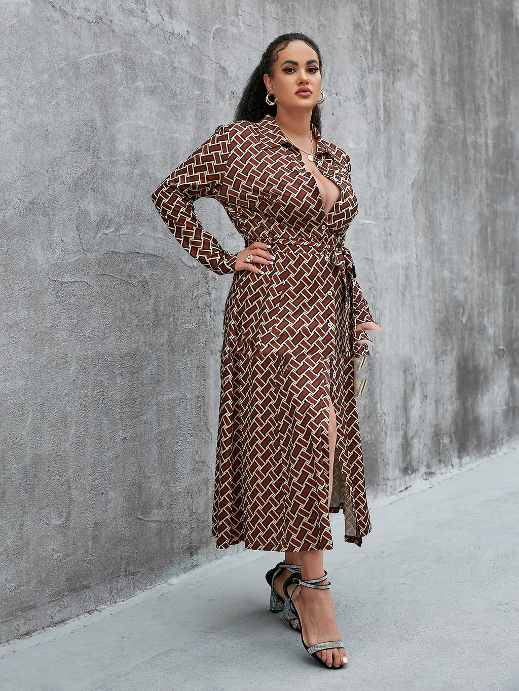 Robe longue Temperament Commuter avec cordon de serrage