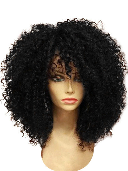 Afro-noir Volume Puffy Explosion Couleur unie