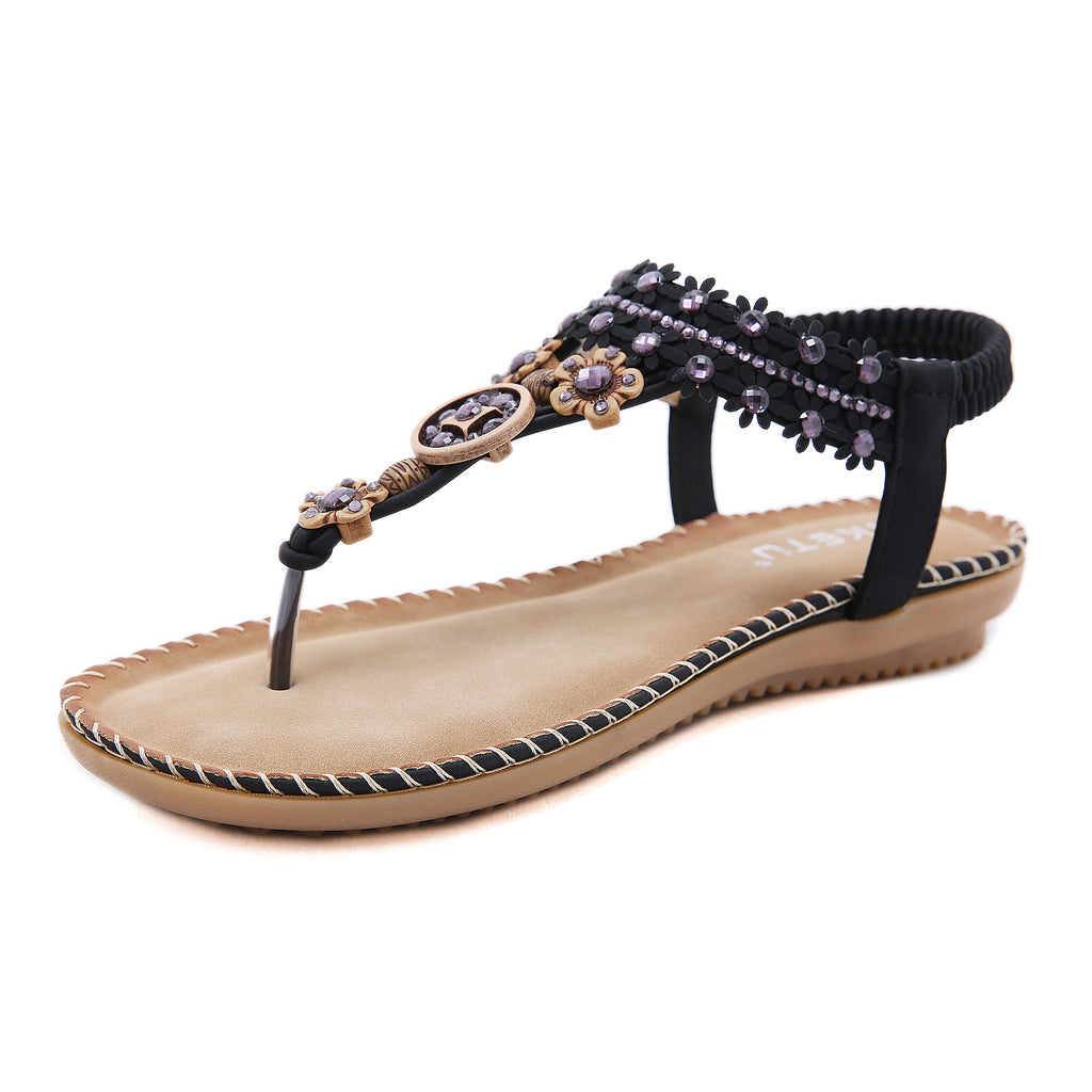 Bohemian Beaded Flip Flops Beach Sandals