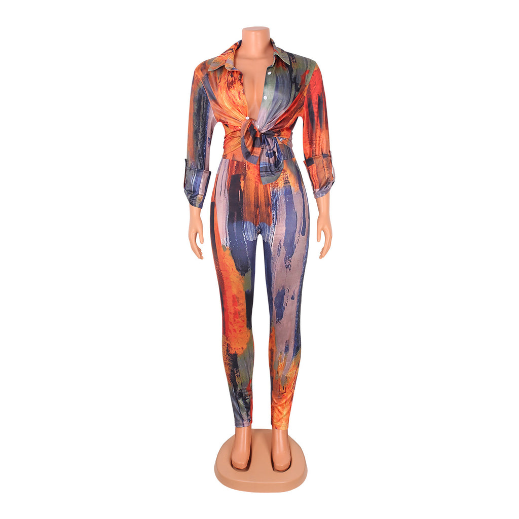 Cardigan moulant décontracté deux pièces femmes costume