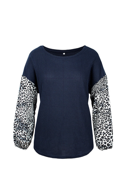 Plus Size Women's Leopard Stitch Sweater