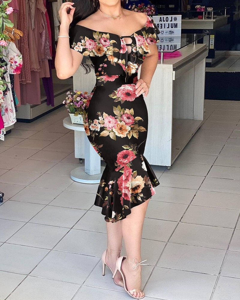 Vestido sin mangas de moda con estampado de correa en la cintura para mujer