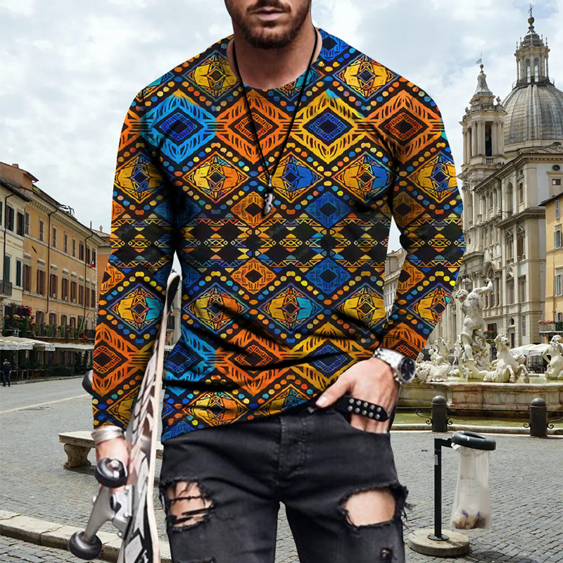 Nouveau produit T-shirt à manches longues pour hommes à impression numérique