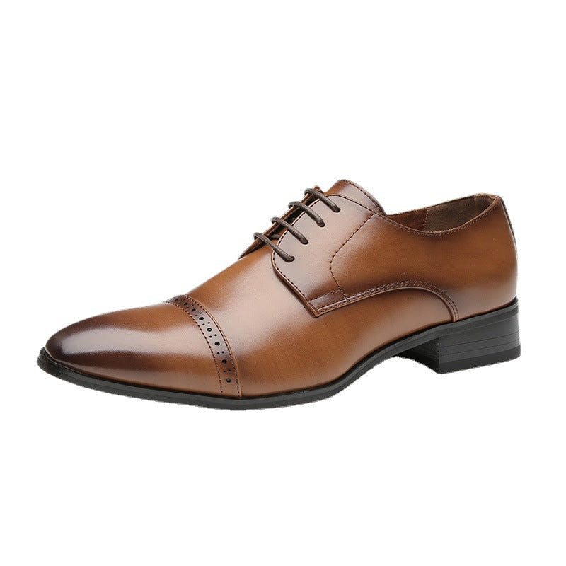 Men Lace-up British Style Business Leather Shoes