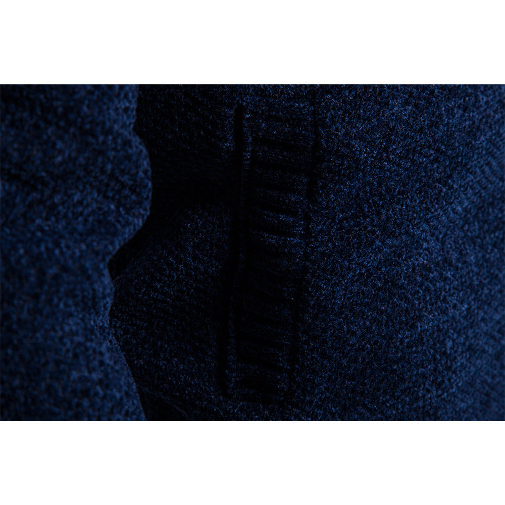 Casual Sweater Men Stand Collar Striped Color Matching Long Sleeves