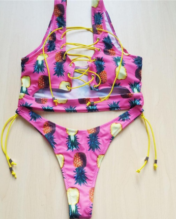 Pineapple Lace Up Bikini