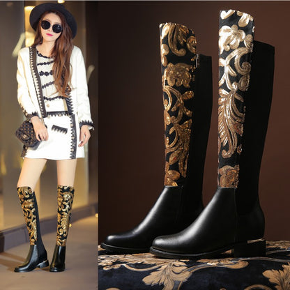 Knight boots cowhide leather boots