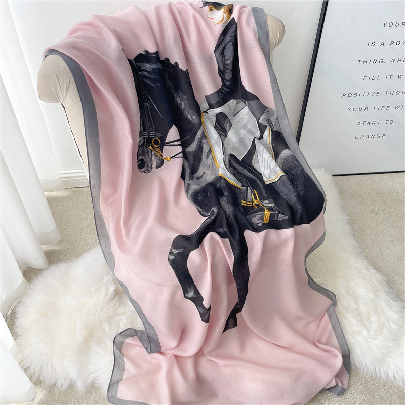 Écharpe à carreaux géométriques Fake Travel Shawl