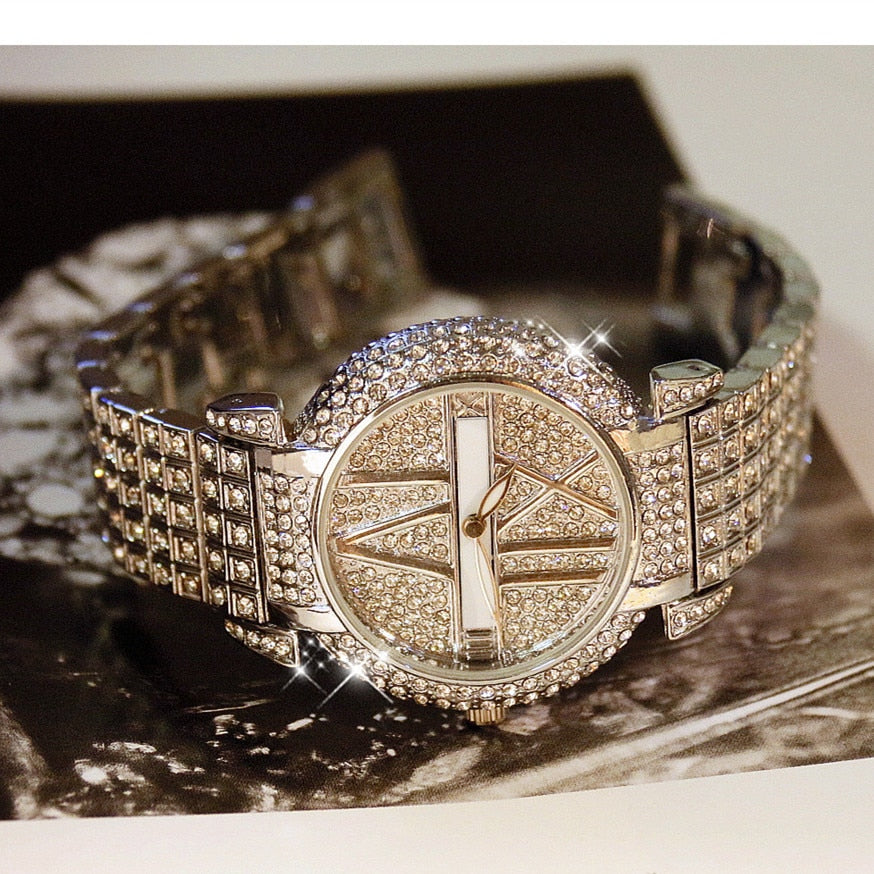 Women Fashion Stainless Steel Bracelet Wrist Quartz Watch