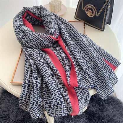 Printed Cotton And Linen Multifunctional Silk Scarf