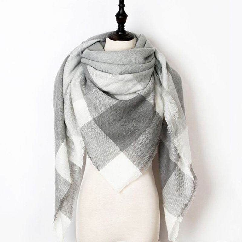 Automne et hiver imitation cachemire plus plaid coloré double face