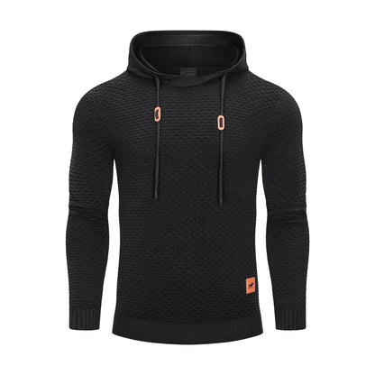 3D Pattern Sports Elastic Men Solid Color Casual Hoodies