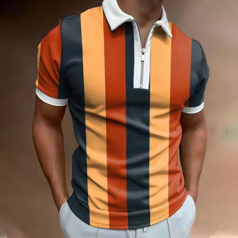 Camiseta POLO de manga corta estampada para hombre