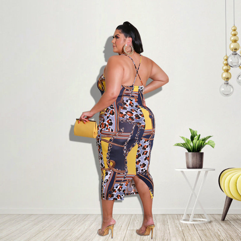 Nouvelle robe à bretelle imprimée pour femme