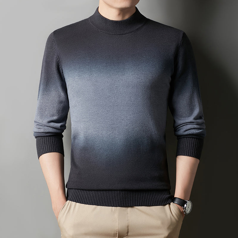 Men's Smudged Half Turtleneck Sweater Bottoming Shirt
