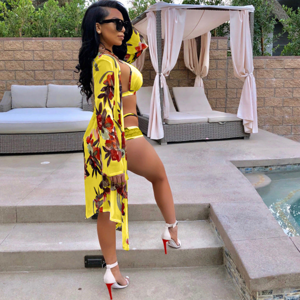 Maillot de bain trois pièces avec impression numérique